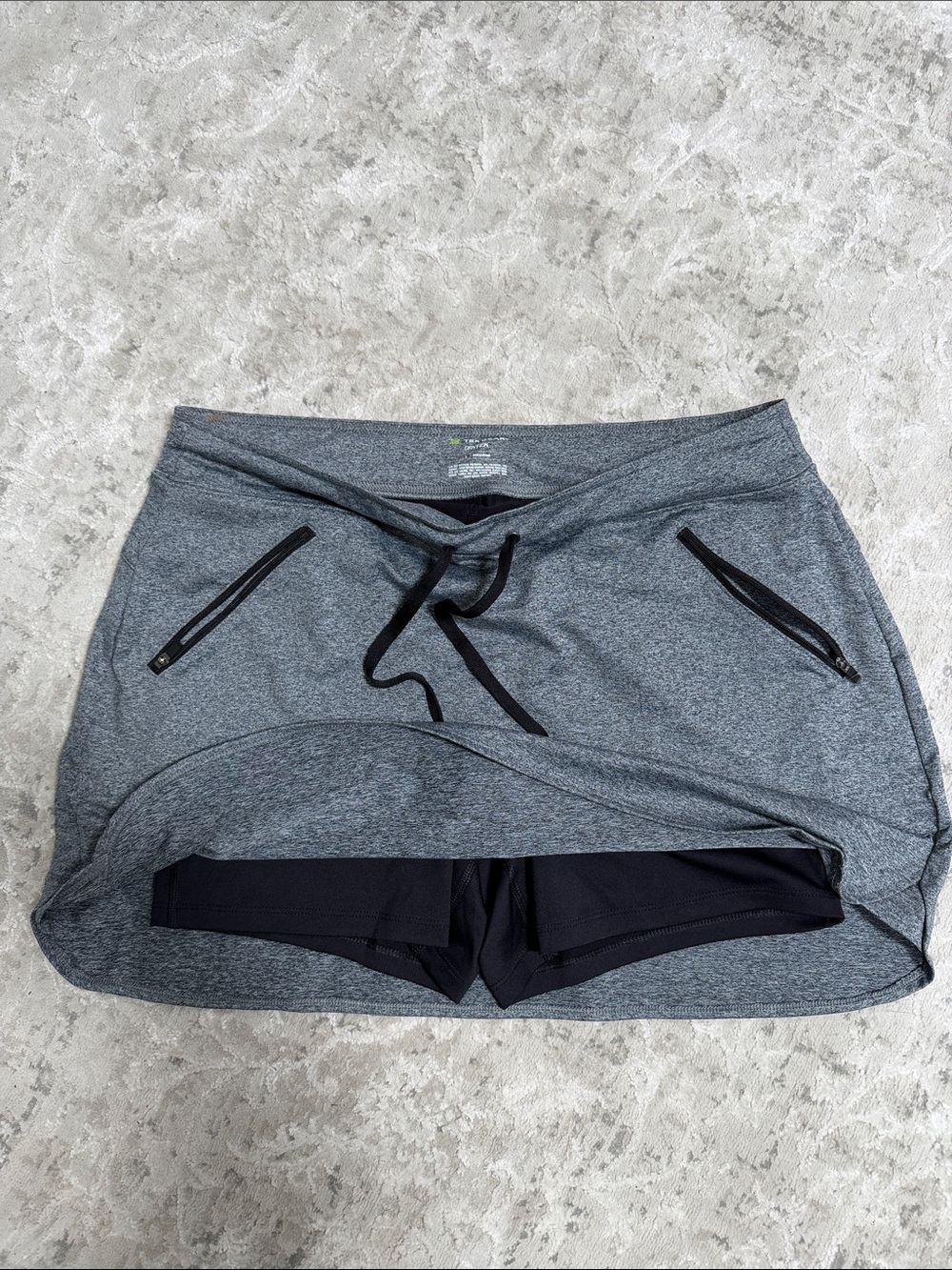 tek gear Gray Skort with Black Inner Shorts and Zip Pockets